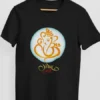 Ganesh Chaturthi T-Shirt, Lord Ganesha Printed Tee, Spiritual Festival T-Shirt India, #aahik.shop, #HindiGraphicTee, #HindiGraphicTShirt, #MadeInIndiaTee, #NearMeKolkata, #NearMeMumbai, divine black cotton tee, festive wear aahik.shop, ganesh chaturthi t-shirt, ganesh typography t-shirt, ganpati t-shirt india, hindu religious t-shirt, lord ganesha printed tee, spiritual festival wear, unisex ganesh design