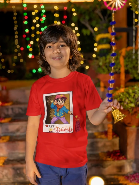 #aahik.shop, #HindiGraphicTee, #HindiGraphicTShirt, #MadeInIndiaTee, #NearMeKolkata, #NearMeMumbai, aahik.shop Kids Wear, Boys T-Shirt, Cartoon Diwali T-Shirt, cotton graphic tee, Diwali Outfit for Kids, Diwali Printed Tee, festive wear aahik.shop, Girls T-Shirt, Happy Diwali T-Shirt, hindu religious t-shirt, Indian Festival T-Shirt, Kids Festive T-Shirt