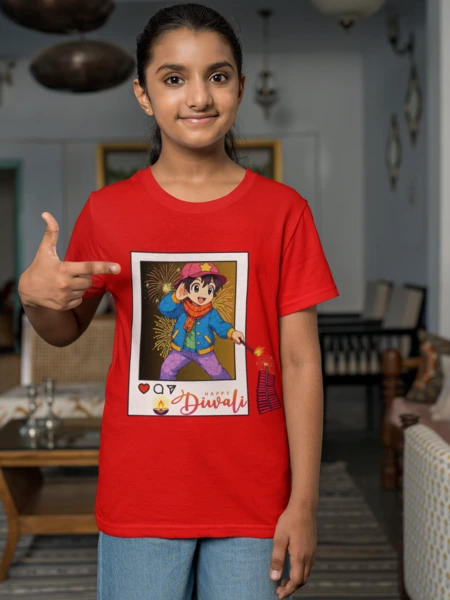 #aahik.shop, #HindiGraphicTee, #HindiGraphicTShirt, #MadeInIndiaTee, #NearMeKolkata, #NearMeMumbai, aahik.shop Kids Wear, Boys T-Shirt, Cartoon Diwali T-Shirt, cotton graphic tee, Diwali Outfit for Kids, Diwali Printed Tee, festive wear aahik.shop, Girls T-Shirt, Happy Diwali T-Shirt, hindu religious t-shirt, Indian Festival T-Shirt, Kids Festive T-Shirt
