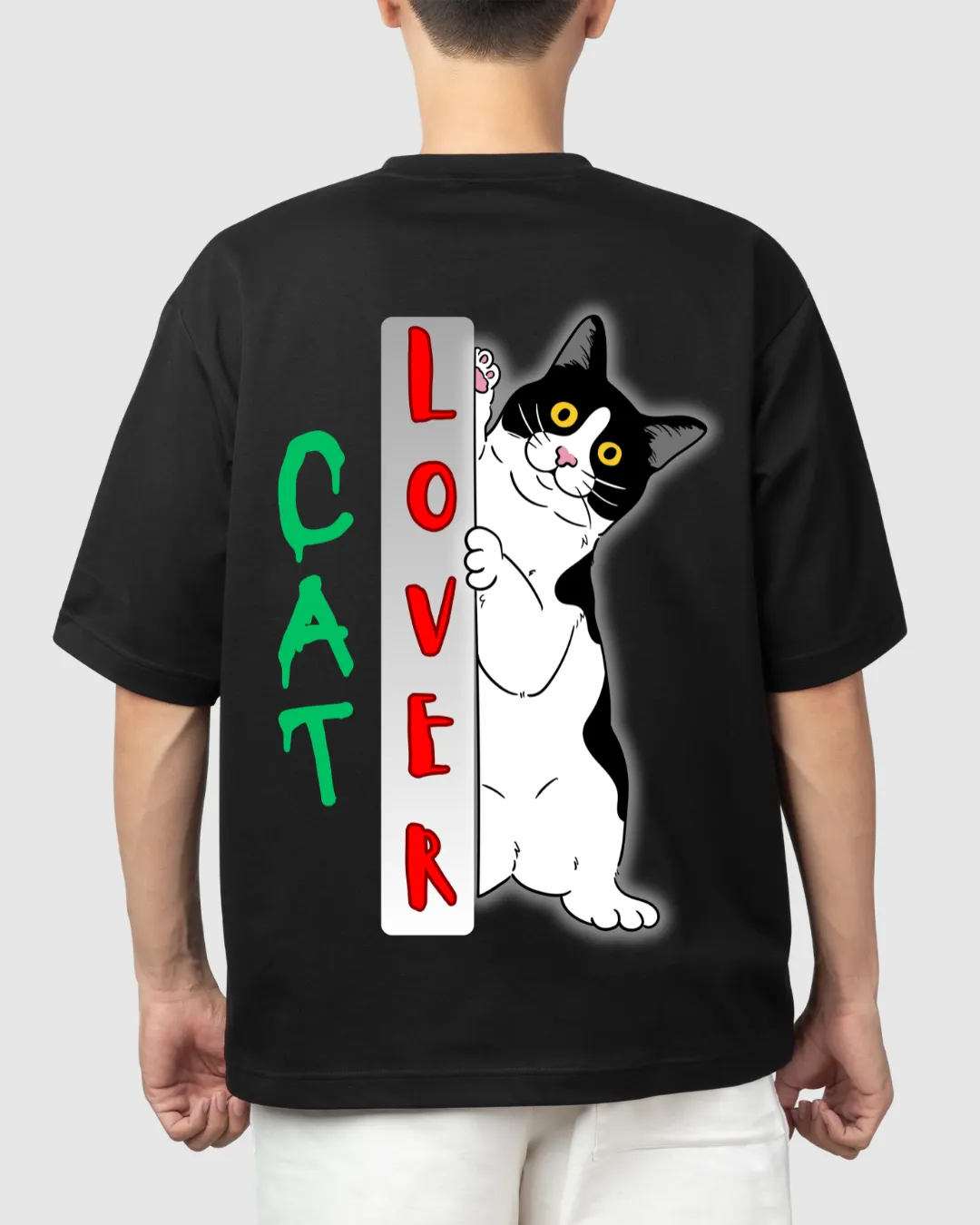 #aahik.shop, cat lover t-shirt, rainbow cat t-shirt, neon cat graphic tee, pet lover t-shirt, animal printed t-shirt, black graphic tee, oversized cat t-shirt, unisex cat t-shirt, gift for cat lovers, trendy printed t-shirt, streetwear cat tee, cat lover t-shirt India, #HindiGraphicTee, #HindiGraphicTShirt,