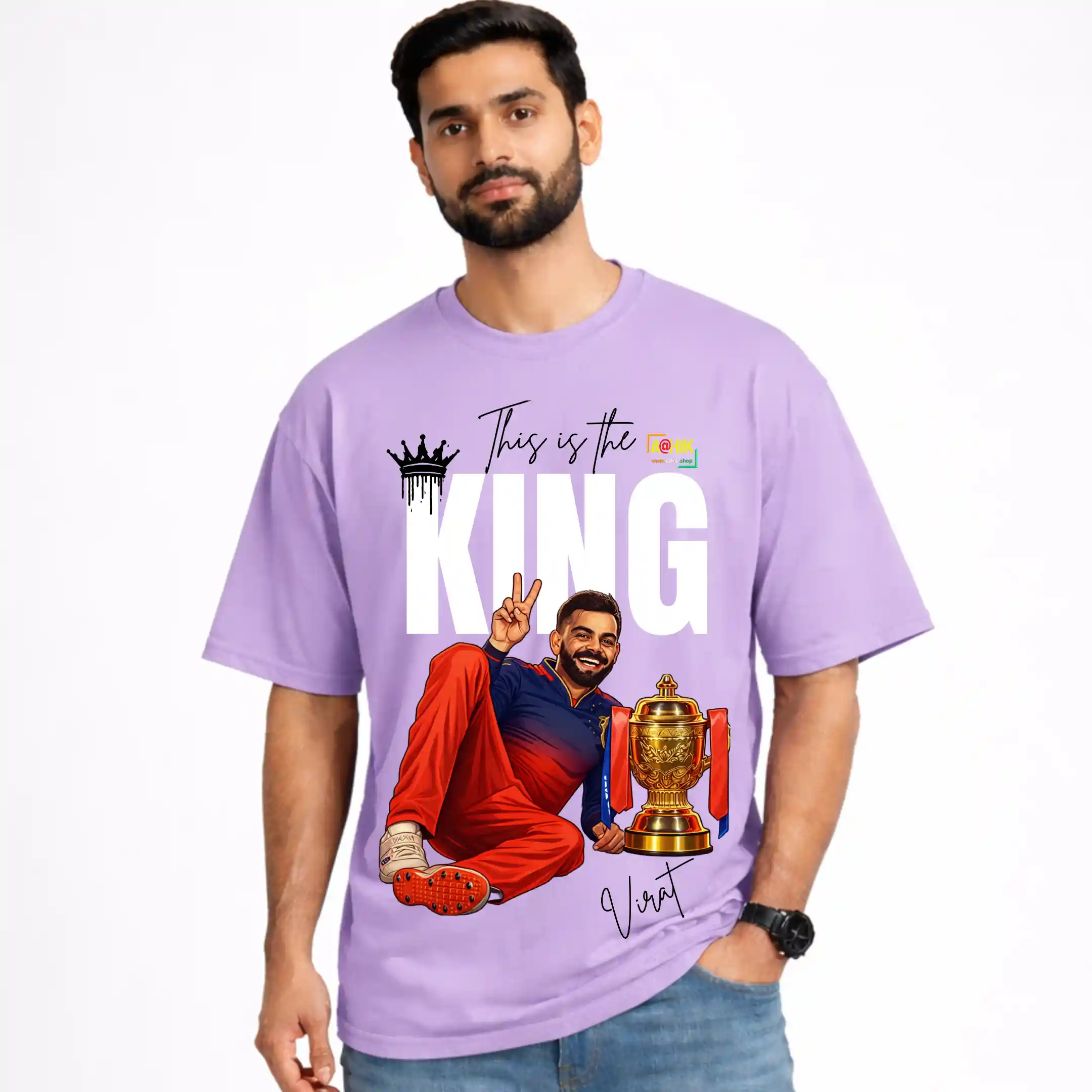 aahik.shop, aahik, RCB t-shirt, Virat Kohli t-shirt, cricket fan t-shirt, IPL t-shirt, oversized t-shirt, Kohli fan wear, sports t-shirt India, Bangalore team t-shirt, men oversized tee, graphic cricket t-shirt