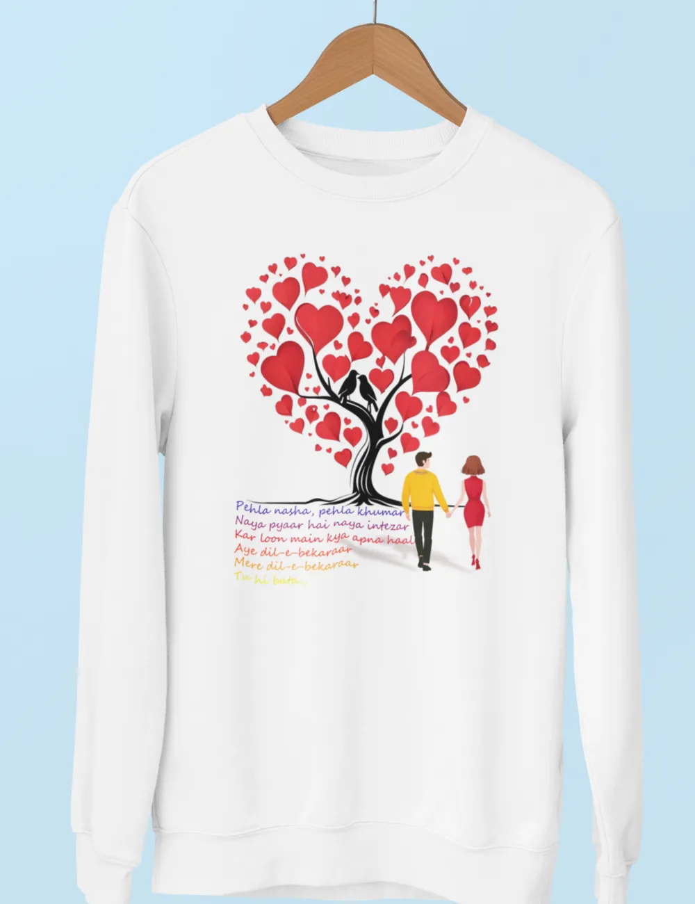 Valentine’s Day Unisex Sweatshirt | Cozy, Aesthetic, Streetwear, Heart Print, Romantic Gift | Premium Comfort